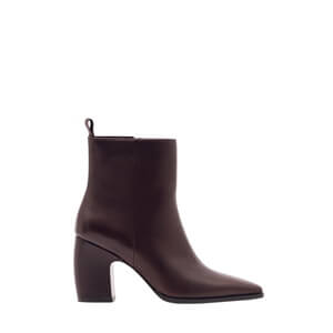 REISS Amy Leather Block-Heel Ankle Boots